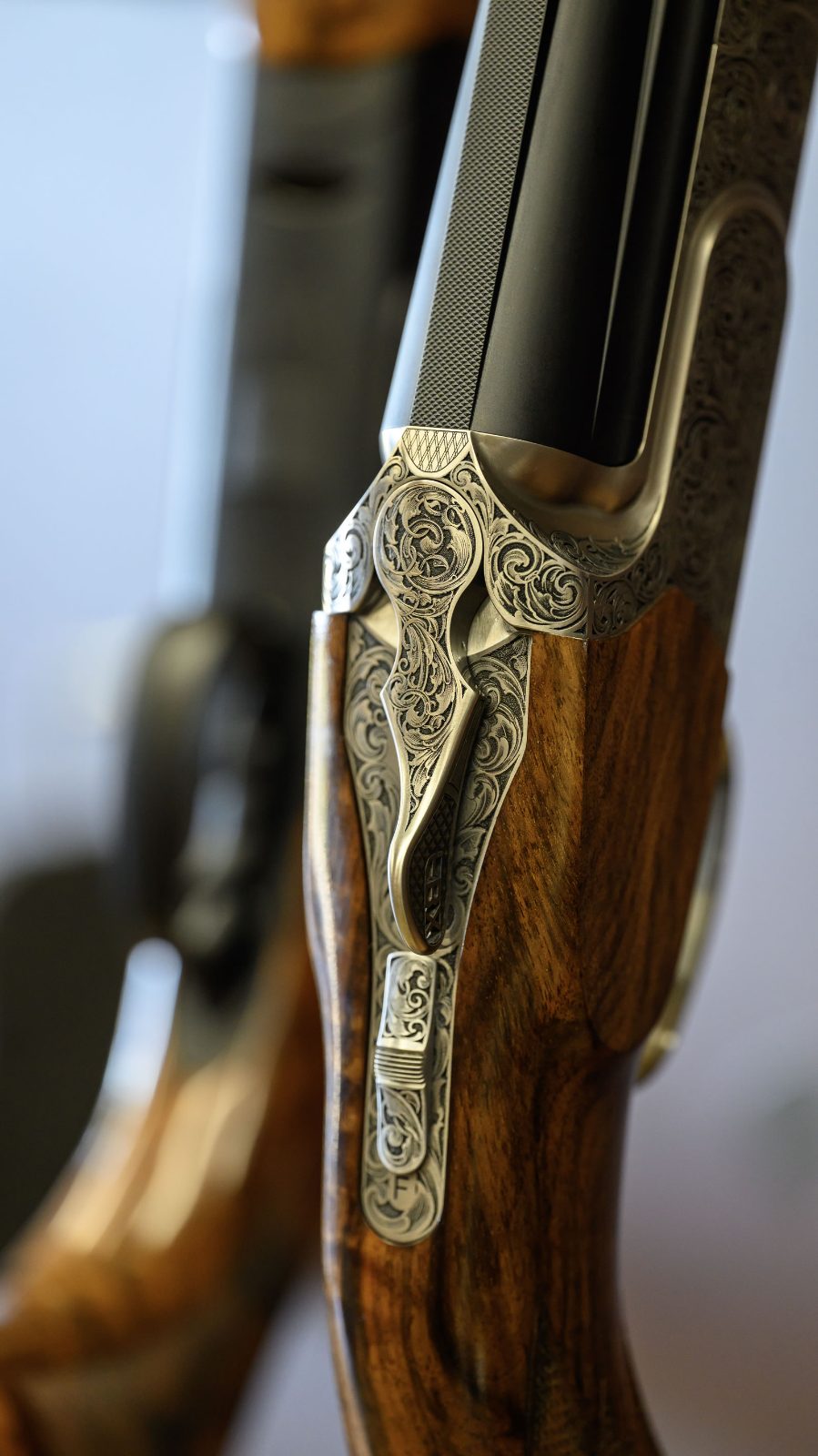 Hand-engraved top lever and walnut on the Miles Edition FBX