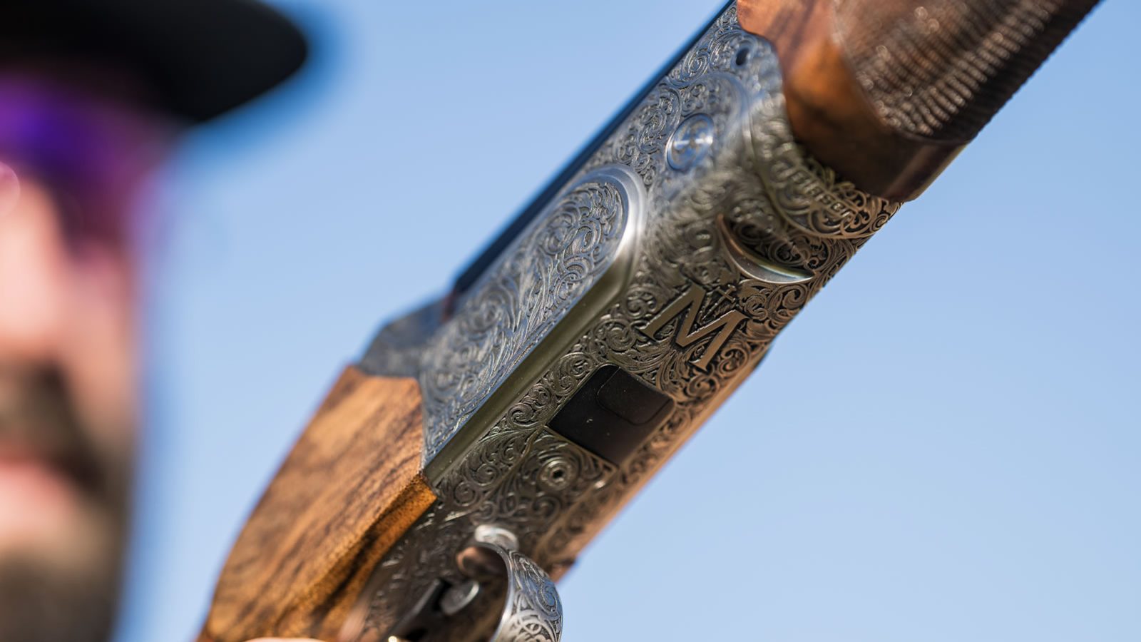Engraved receiver underside with the Miles Edition M